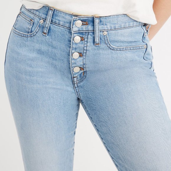 Madewell 9'' Button Front Skinny Crop Jeans - Picture 3 of 10